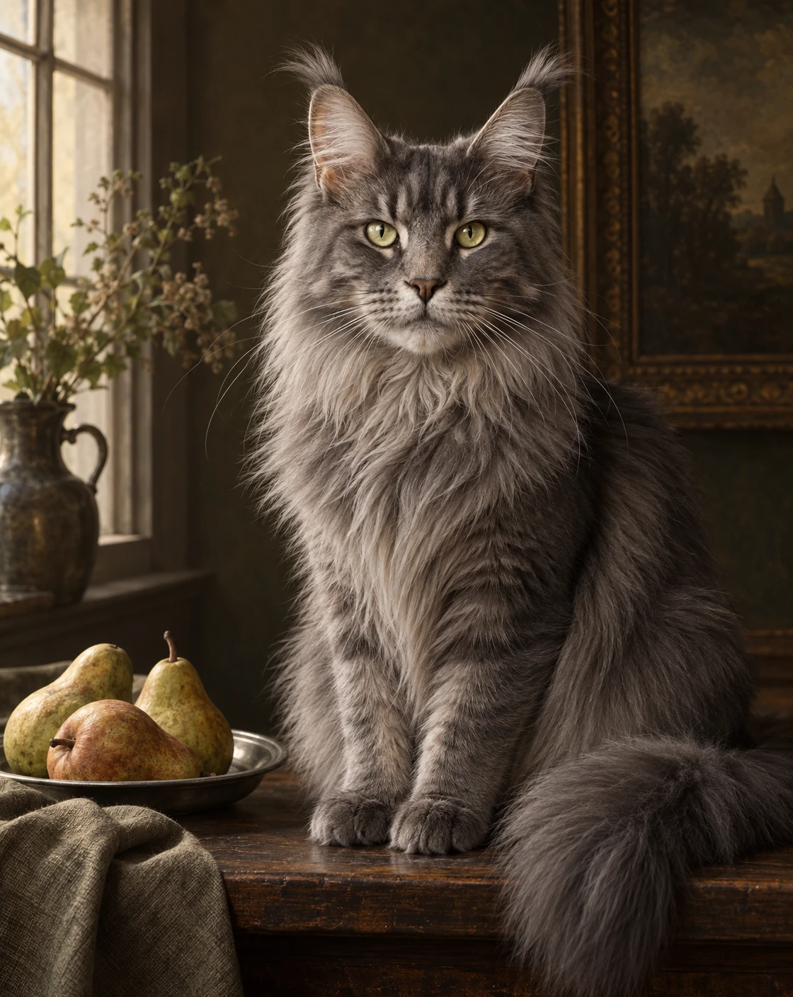 Like a portrait from a museum wall.