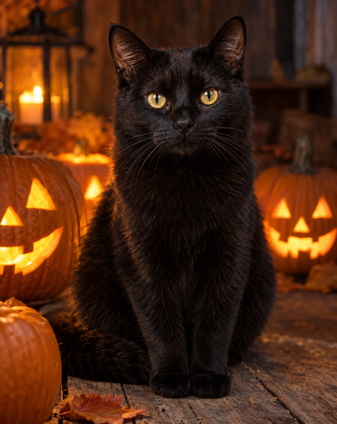 Candlelit pumpkins and one sweet face.