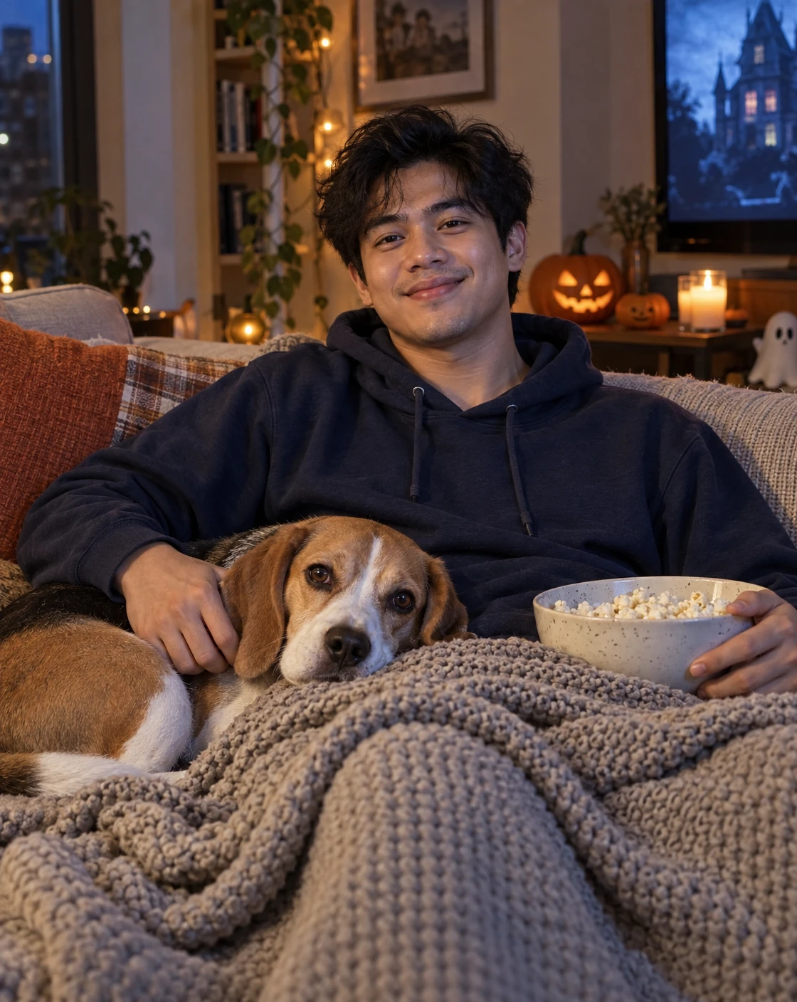 A blanket, popcorn and your favorite co-star.