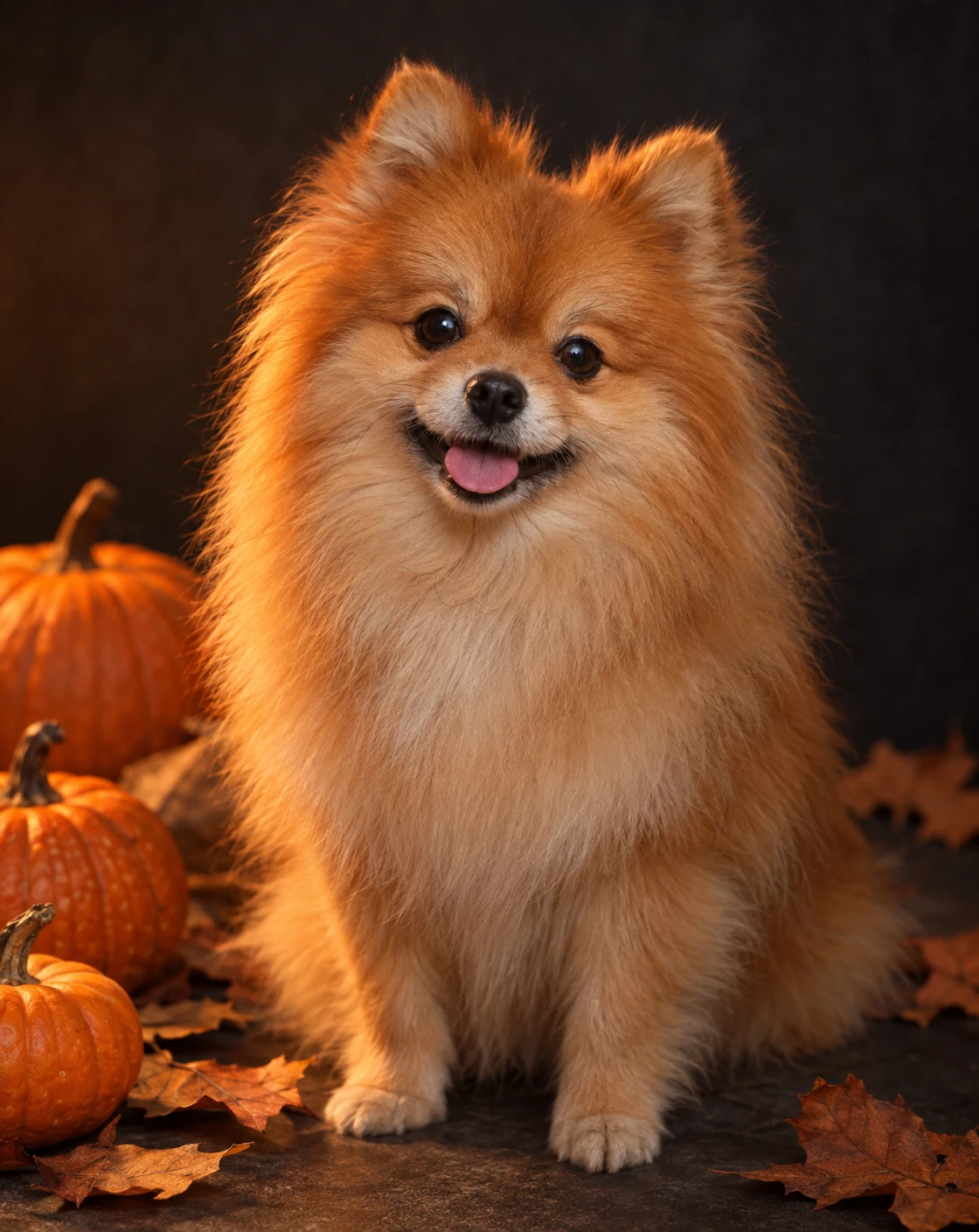 Little pumpkins and a warm orange glow.