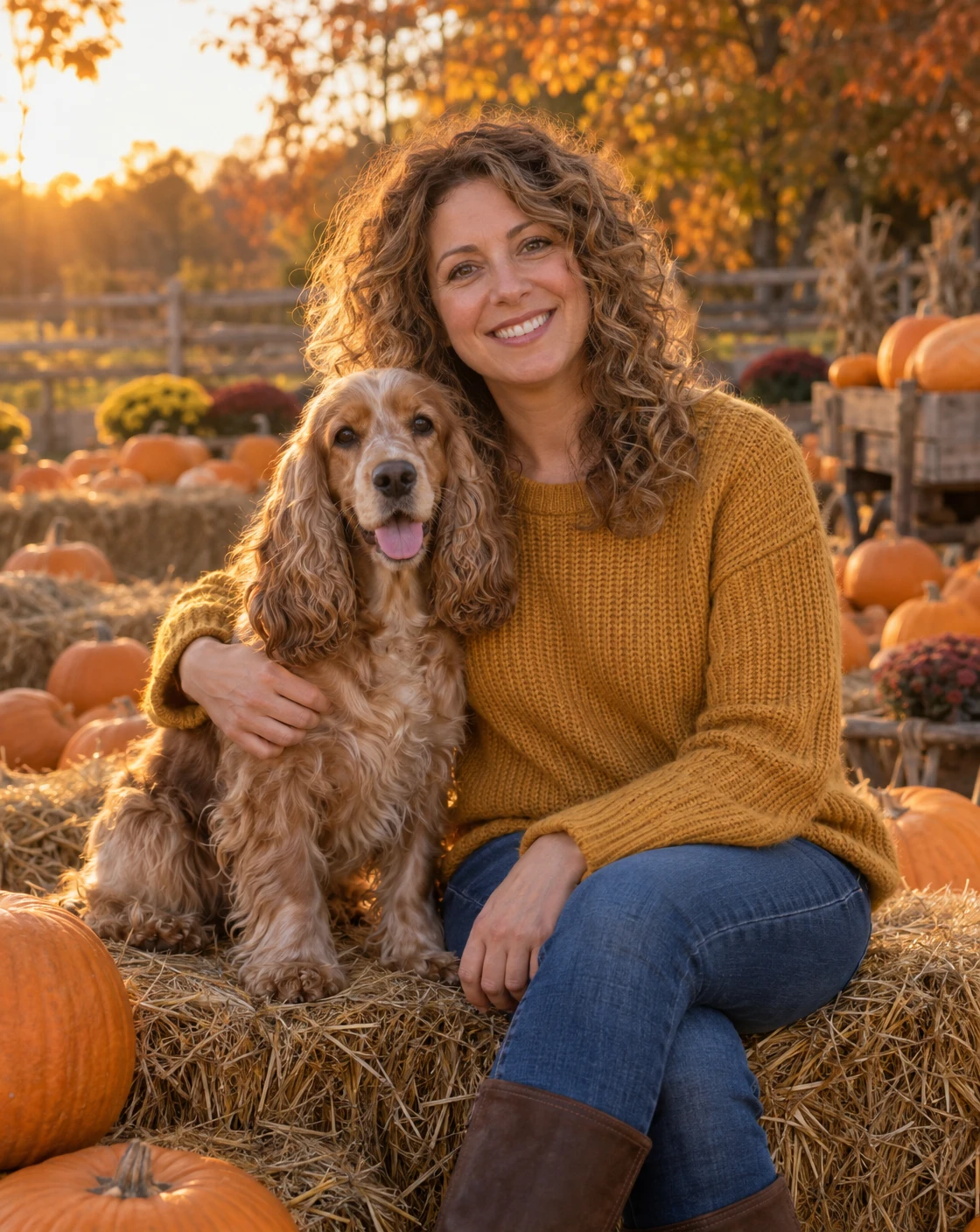 Golden light, pumpkins and your best friend.